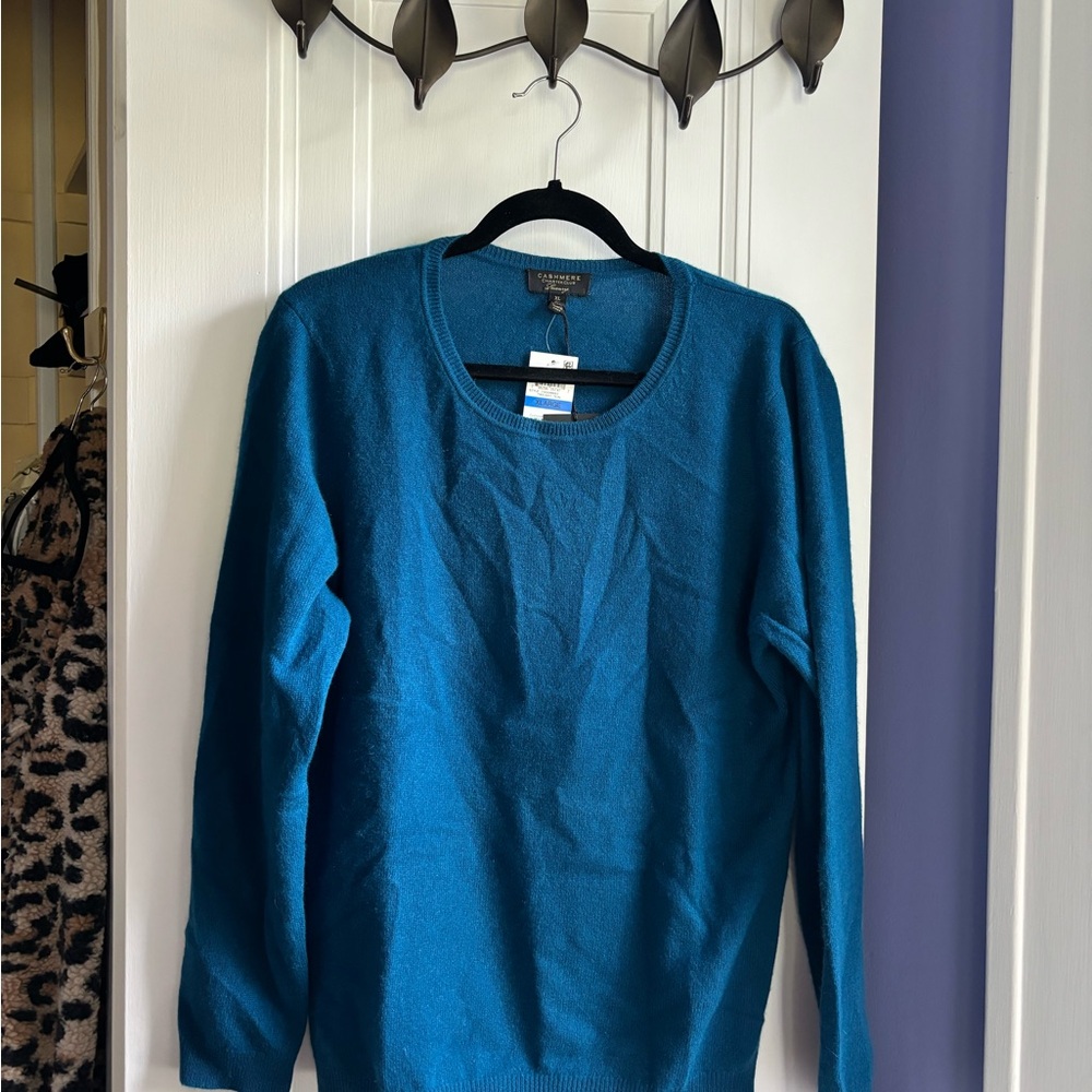 Charter Club Cashmere Crewneck Teal Sweater